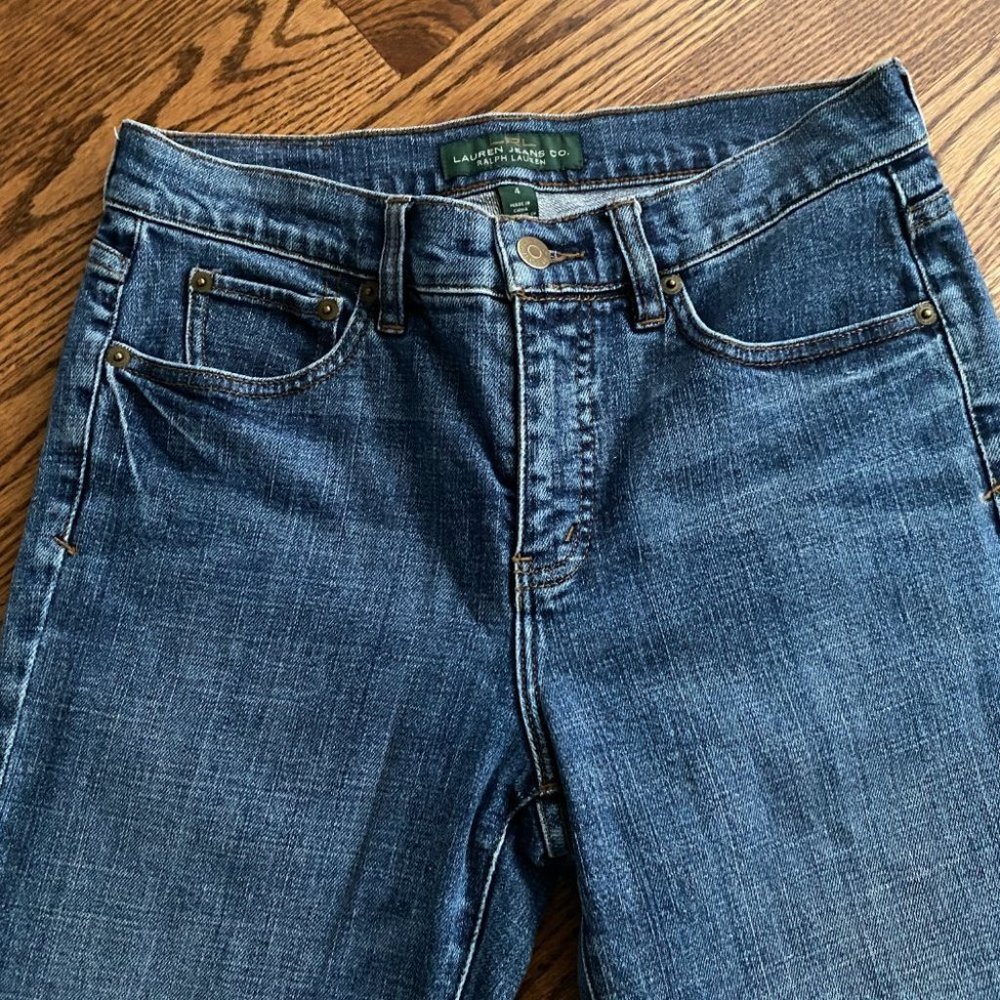 LRL Lauren Ralph Lauren Classic Straight Jeans Sz 4 Medium Wash - Picture 3 of 14